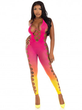 Ombre Footless Bodystocking - One Size Juniors - Sunset