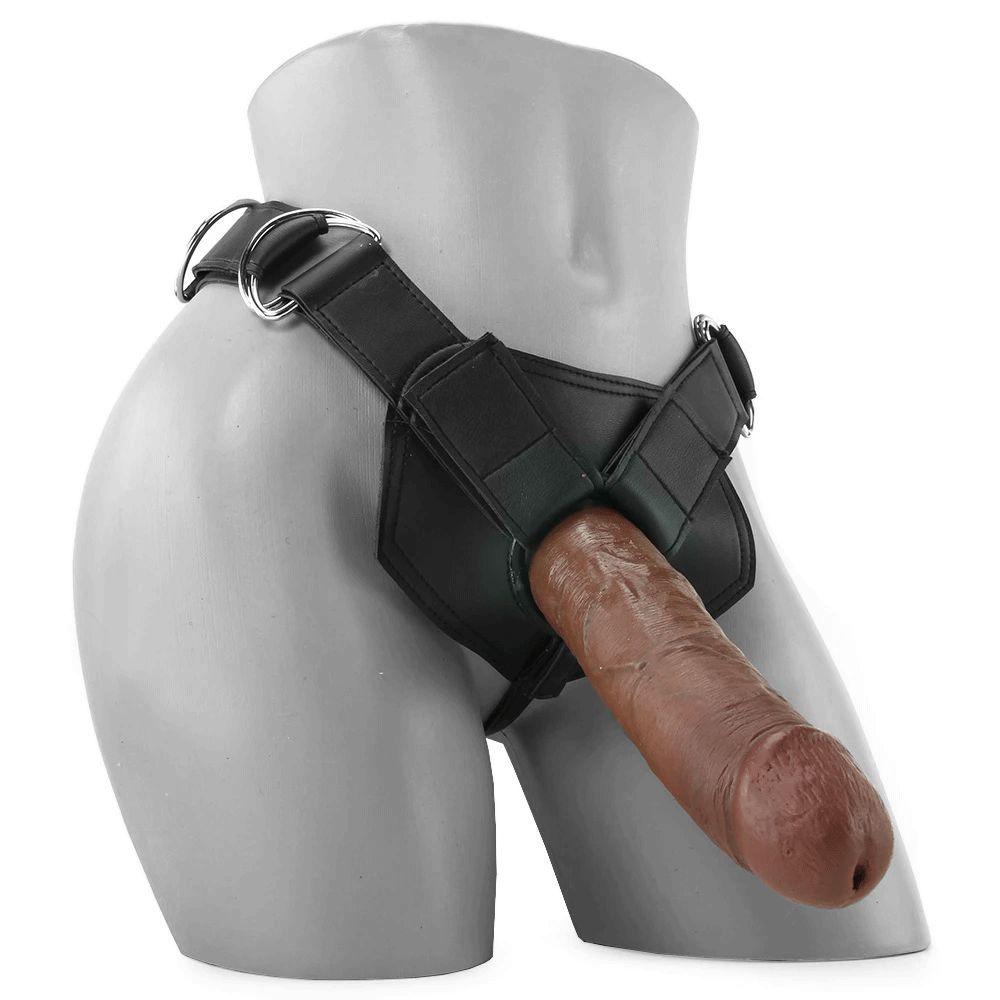 King Cock Strap-on Harness 8 inch Cock in Brown